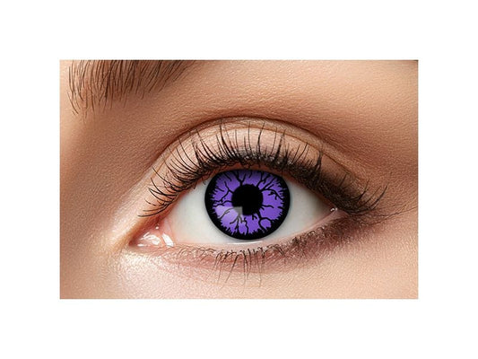 Partyartikel | Halloween 3-Monatslinsen farbig | violettes Monster