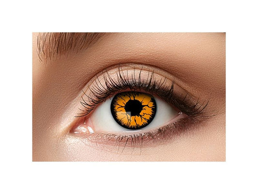 Partyartikel | Halloween 3-Monatslinsen farbig | oranges Monster