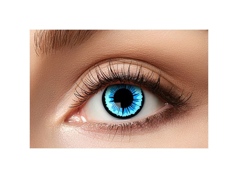 Partyartikel | Halloween 3-Monatslinsen farbig | blauer Engel