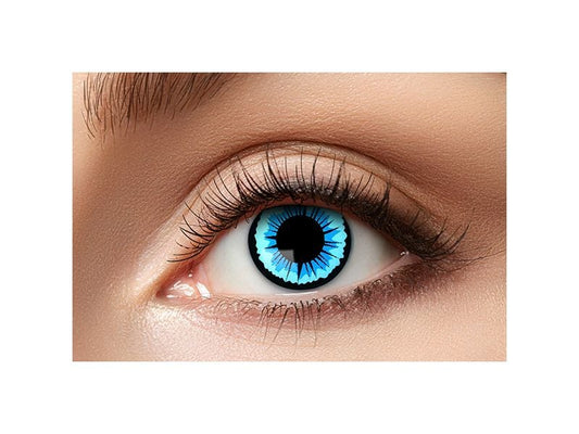 Partyartikel | Halloween 3-Monatslinsen farbig | blauer Engel