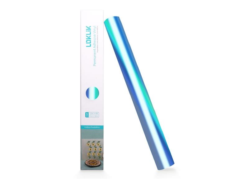 LOKLIK | Vinylfolie permanent Wasser Blau | 30.5 x 90 cm, Holographisch