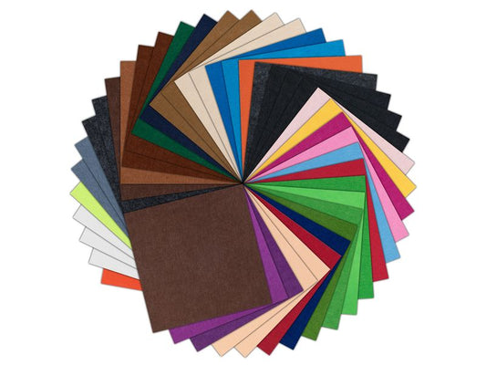 LOKLIK | Filzblattbündel 1mm Mix | Gemischte Farben, 42 Stück