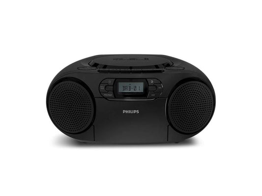 Philips | TAZ2500/10, CD-Kassettenrekorder | Schwarz, DAB+/FM, CD, USB, BT6.0