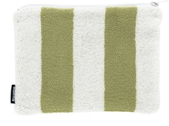 Kolma | Etui Stripy Olive/Weiss | 24 x 18 cm, 100& Baumwolle