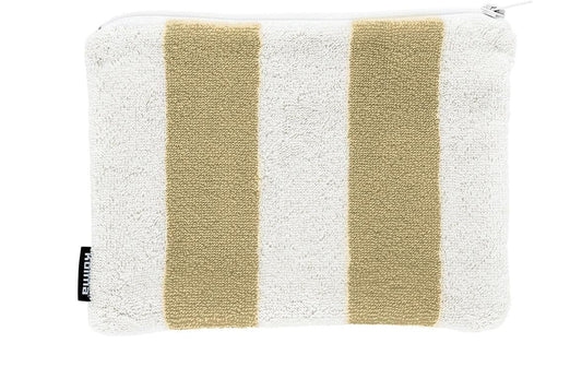 Kolma | Etui Stripy Sand/Weiss | 24 x 18 cm, 100& Baumwolle