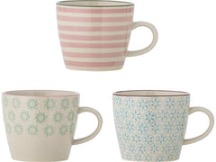 Bloomingville | Tassen Patrizia, 3er Set | 9.5x8 cm (DxH), Steingut