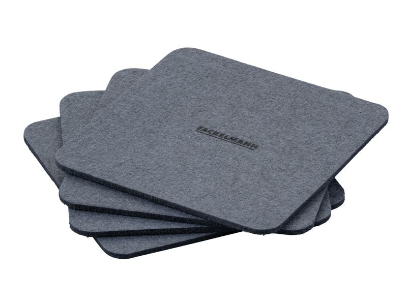 Fackelmann | Glasuntersetzer Filz eckig | 4 Stück 170x170x3mm grau