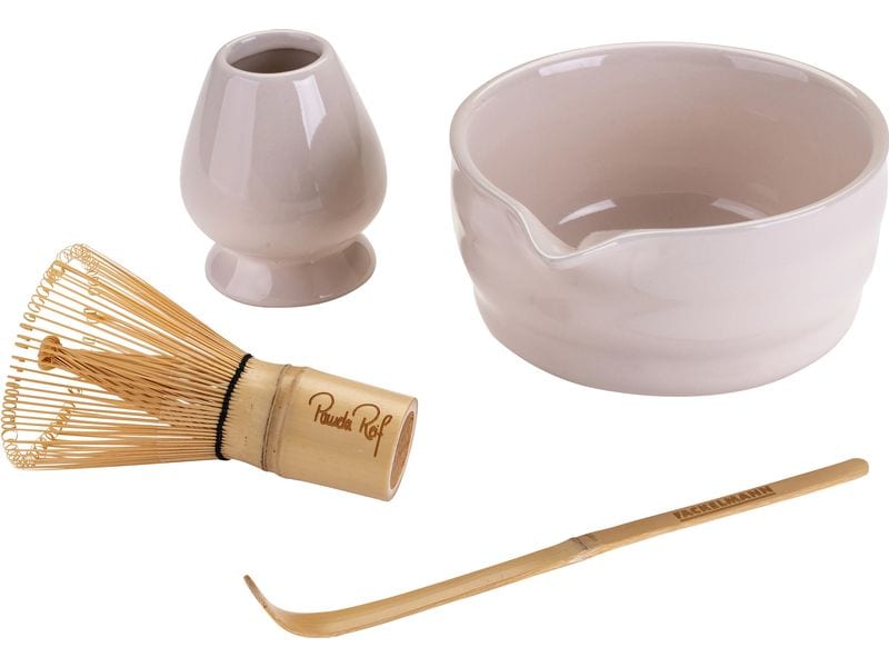Fackelmann | x Pamela Reif Matcha Set | 4-tlg. Keramik, Bambus 100% FSC