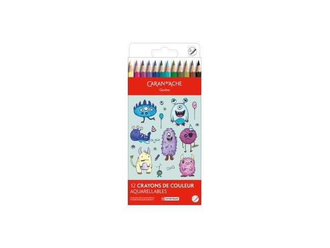Caran d'Ache | Kawaii Farbstift Monsters | Kartonschachtel mit 12 Farben
