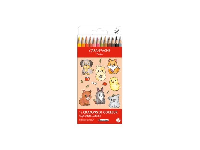 Caran d'Ache | Kawaii Farbstift Animals | Kartonschachtel mit 12 Farben