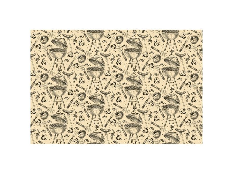 Partydeco | Tischdecke Grill | creme, 180 x 120 cm, 1 Stück