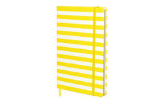 Kolma | Notizbuch A5 Stripy Lemon/Weiss | Hardcover, 150 Seiten, kariert