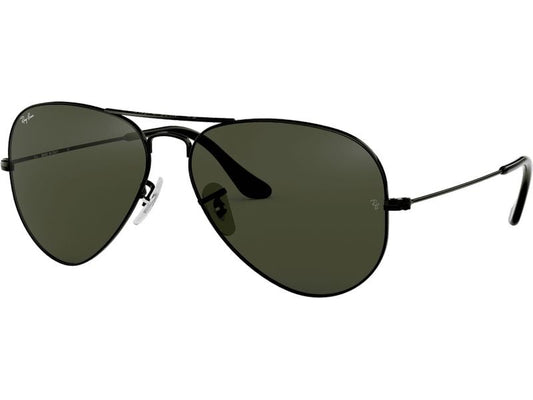 Ray-Ban | AVIATOR LARGE METAL BLACK | Sonnenbrille,0RB3025, Lens G-15 GREEN