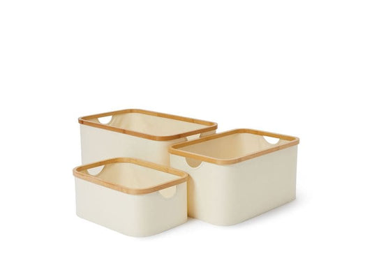 Lumaland | Bambus Aufbewahrungsbox Set 3 Stk. | Beige