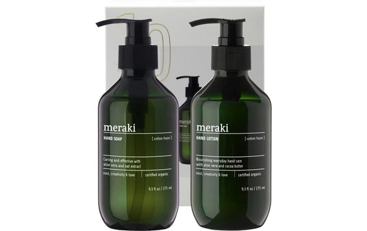meraki | Geschenkbox Cotton Haze, 2er Set | Handseife und Handlotion je 275 ml