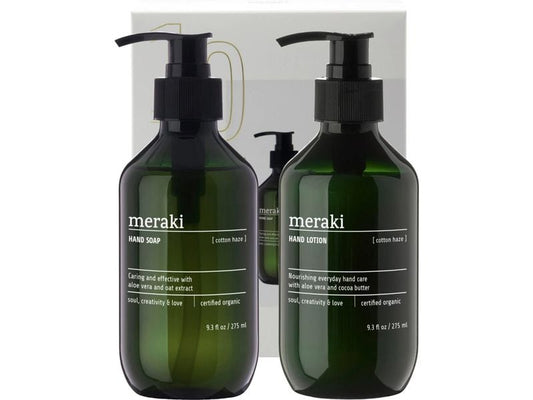 meraki | Geschenkbox Cotton Haze, 2er Set | Handseife und Handlotion je 275 ml