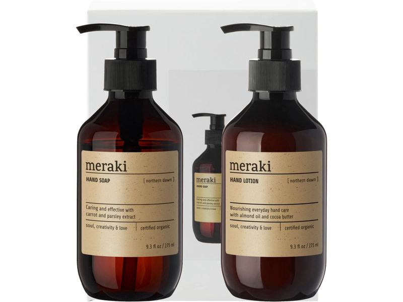 meraki | Geschenkbox Northern Dawn, 2er Set | Handseife und Handlotion je 275 ml