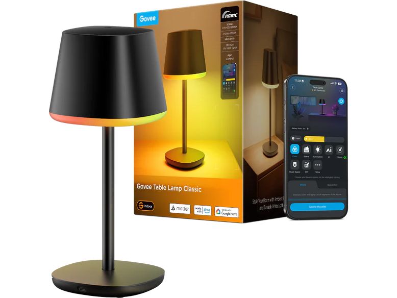 Govee | Table Lamp schwarz | 500lm, RGBICWW,4800mAh