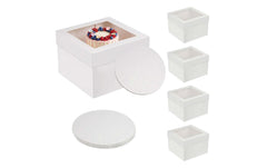 relaxdays | Tortenbox mit Sichtfenster | 5er Set