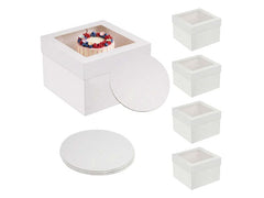 relaxdays | Tortenbox mit Sichtfenster | 5er Set