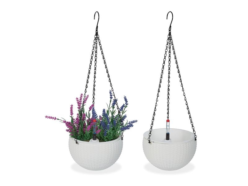 relaxdays | Blumenampel mit Wasserspeicher | 2er Set