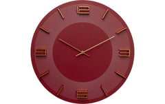 Kare | Wanduhr Leonardo | Grösse: 49x49x5cm, Rot/Gold