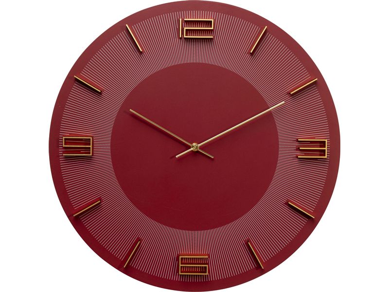 Kare | Wanduhr Leonardo | Grösse: 49x49x5cm, Rot/Gold
