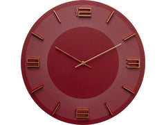 Kare | Wanduhr Leonardo | Grösse: 49x49x5cm, Rot/Gold