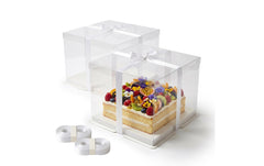 relaxdays | Tortenbox Transparent | 2er Set