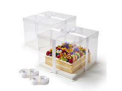 relaxdays | Tortenbox Transparent | 2er Set