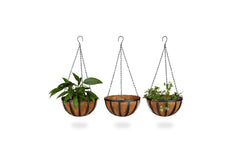 relaxdays | Blumenampel Kokos | 3er Set