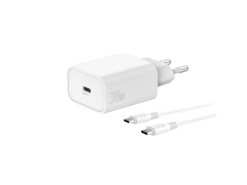 4smarts | Netzladegerät VoltPlug PD | 30W, 1C, USB-C Kabel 1.5m, Weiss