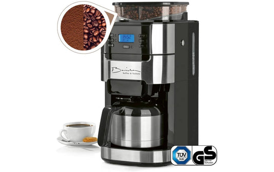 Barista | Kaffeemaschine mit Mahlwerk 1000W | Edelstahl/schwarz mit Isolierkanne