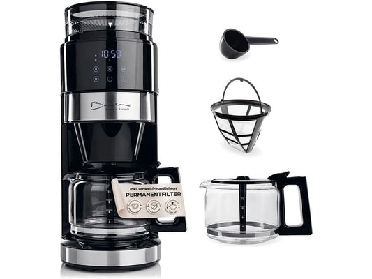 Barista | Kaffeemaschine 900W mit Mahlwerk | Touch-Display + Glaskanne