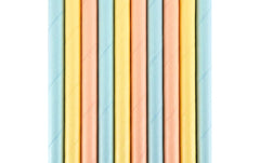 Partydeco | Papierstrohhalme Summer Time | farbig, 19.5 cm, 10 Stück