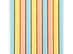 Partydeco | Papierstrohhalme Summer Time | farbig, 19.5 cm, 10 Stück