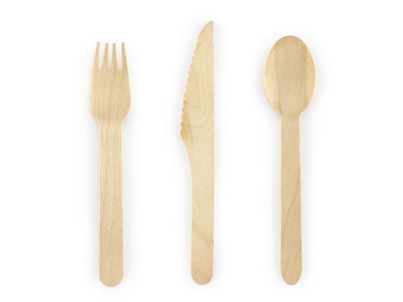 Partydeco | Besteck Holz | braun, 16 cm, 18 Stk