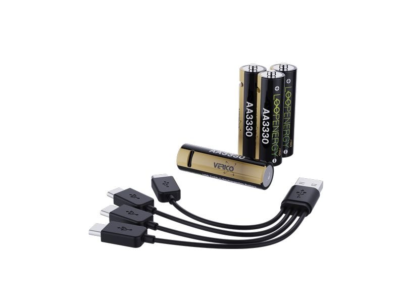 Verico | LoopEnergy PRO AA, USB-C, 2220mAh | 1.5V 3330mWh, 2220mAh, Akku Li-Ion, 4 Stk