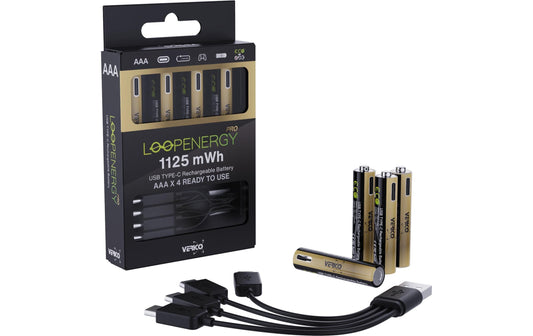 Verico | LoopEnergy PRO AAA, USB-C, 750mAh | 1.5V 1125mWH, 750mAh, Akku Li-Ion, 4 Stk