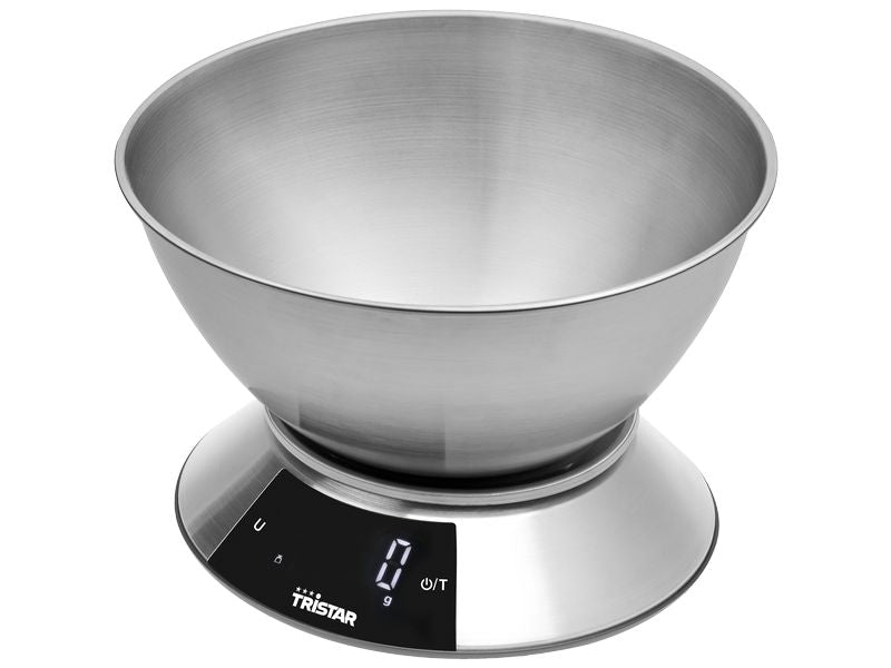 Tristar | Küchenwaage Edelstahl KW-2453 | mit Schüssel 5 kg / 2 Liter