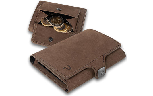 Puristo | KLIK XL Slim Wallet | Vintage Braun