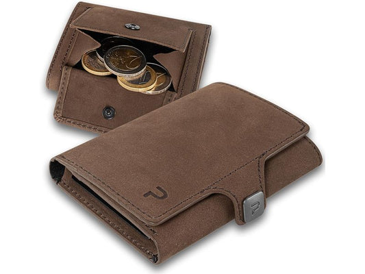 Puristo | KLIK XL Slim Wallet | Vintage Braun