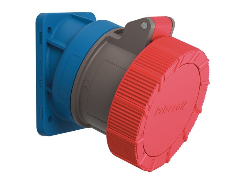 STEFFEN | Palazzoli CEE 20° Winkel-Steckdose | 16/4, 3LPE, 400V, 6h, IP66/67/69 vernickelt