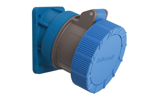 STEFFEN | Palazzoli CEE 20° Winkel-Steckdose | 16/3, 2LPE, 230V, 6h, IP66/67/69 vernickelt