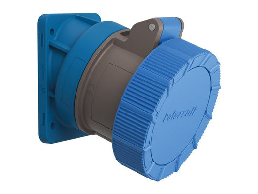 STEFFEN | Palazzoli CEE 20° Winkel-Steckdose | 16/3, 2LPE, 230V, 6h, IP66/67/69 vernickelt