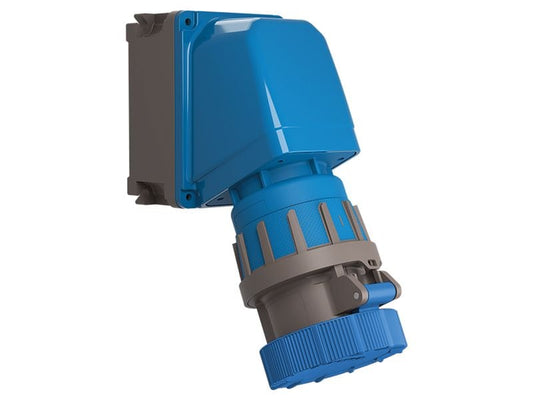 STEFFEN | Palazzoli CEE Rotor 65° Wand-Steckd | 16/3, 2LPE, 230V, 6h, IP66/67/69 vernickelt
