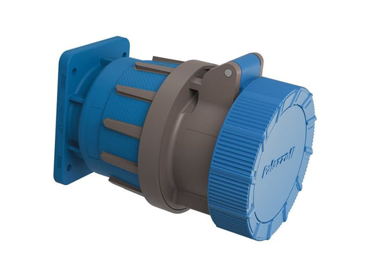 STEFFEN | Palazzoli CEE Rotor Einb-Steckdose | 16/3, 2LPE, 230V, 6h, IP66/67/69 vernickelt