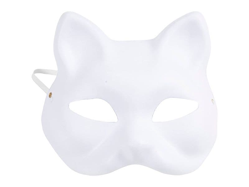 Creativ Company | Katzenmaske | H 17.5 cm B 18.5 weiss 1 Stk