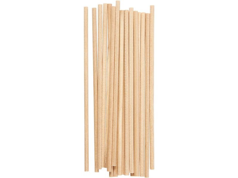 Creativ Company | Holzstäbe | Rund, helles Massivholz, 15 cm, 4 mm, 20