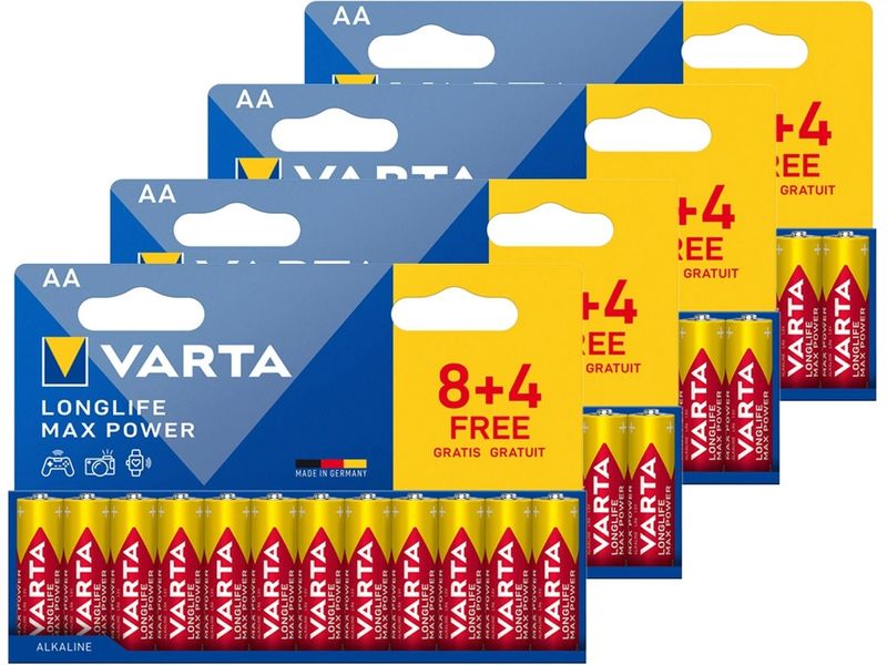 Varta | Longlife Max Power AA, 1.5V, 48Stk | 48 Stück, 4x Vollkartonverpackung